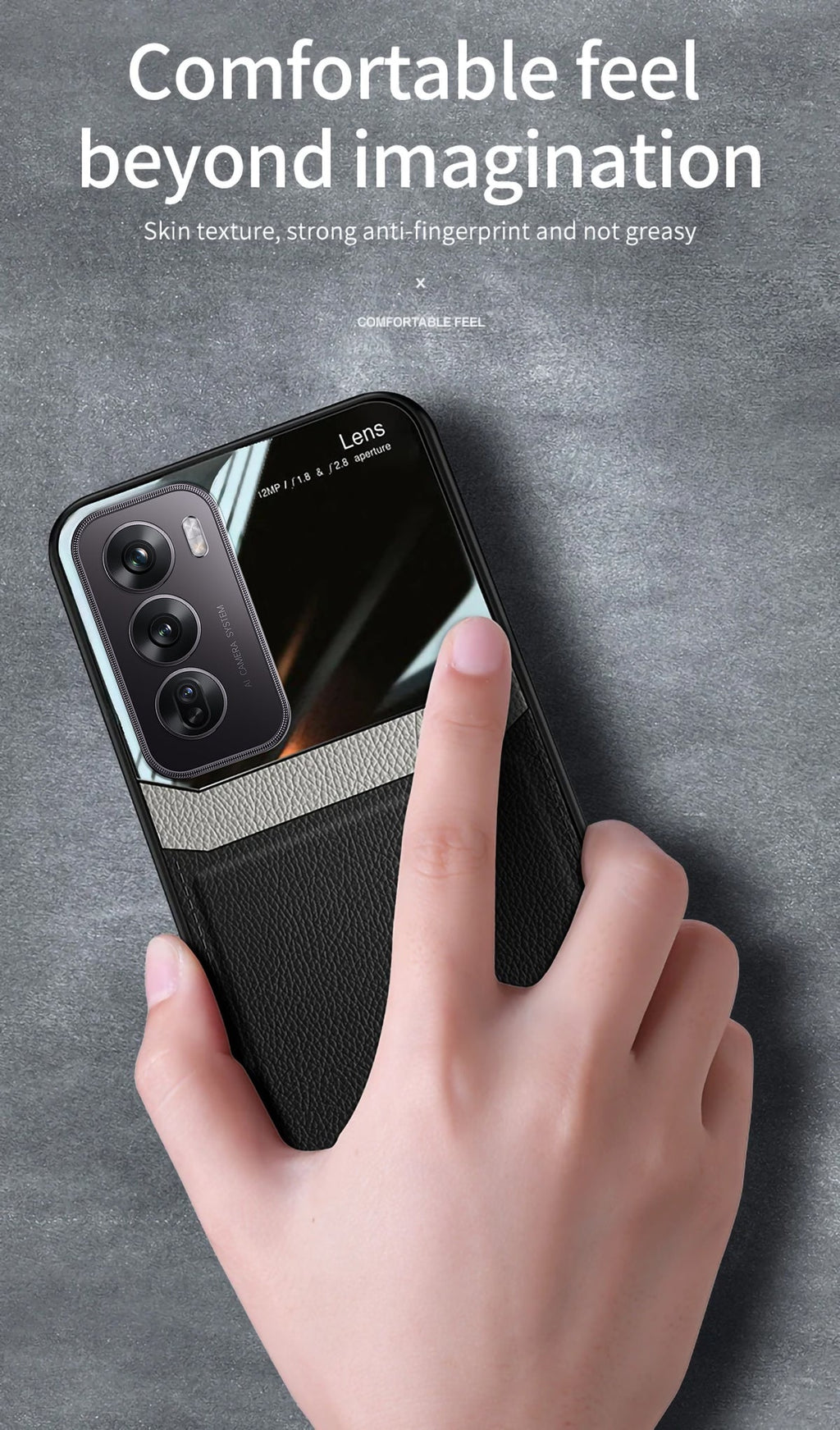 Oppo Reno 12 5G Premium Leather Lens Protective Case
