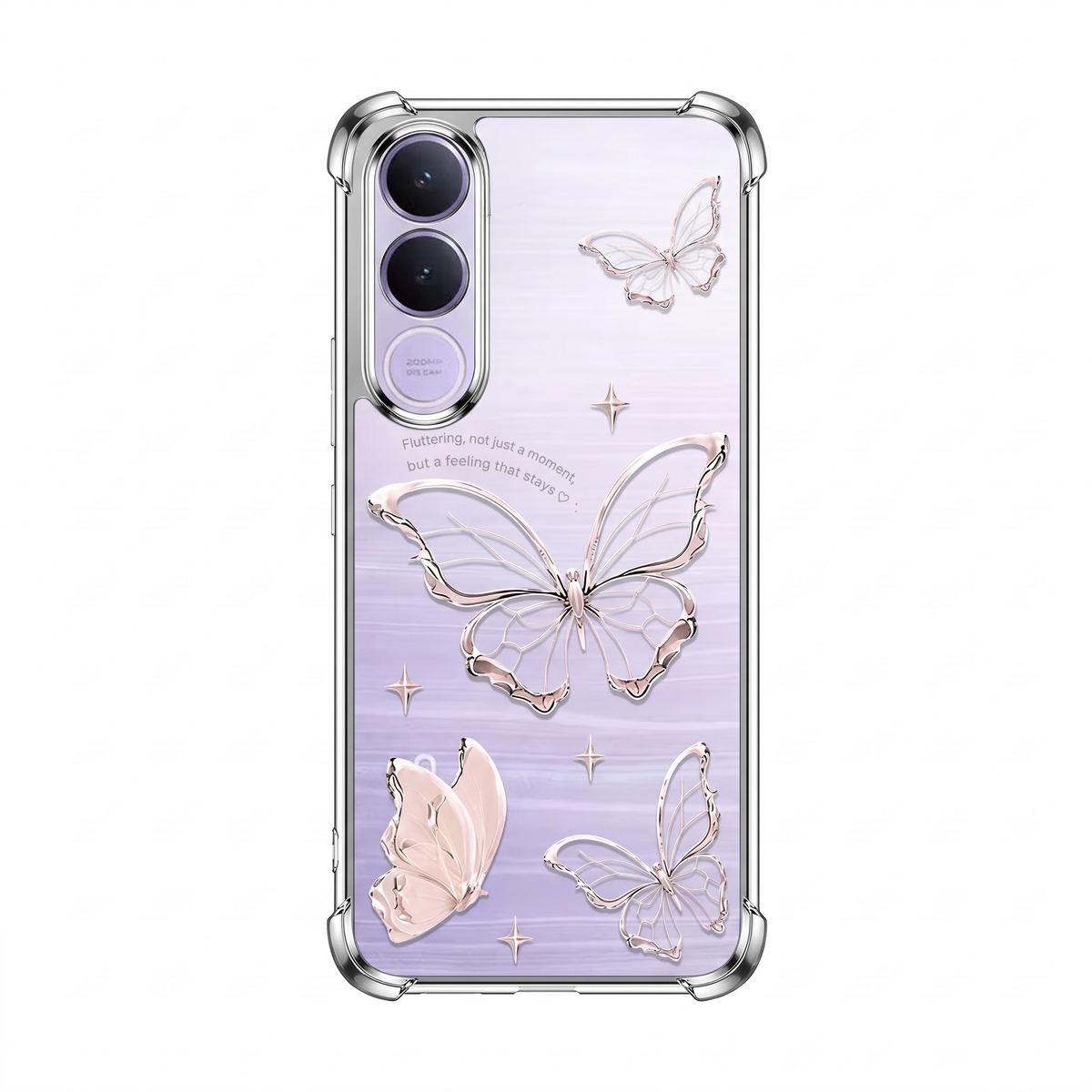 Vivo V70 FE 5G Transparent Butterfly Anti-Yellow Airbag Cover