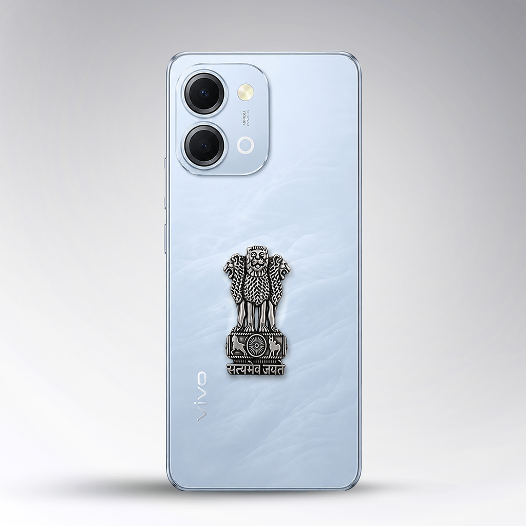 Vivo T5 Lite 5G Compatible Satyamev Jayate 3D Metal Emblem Sticker
