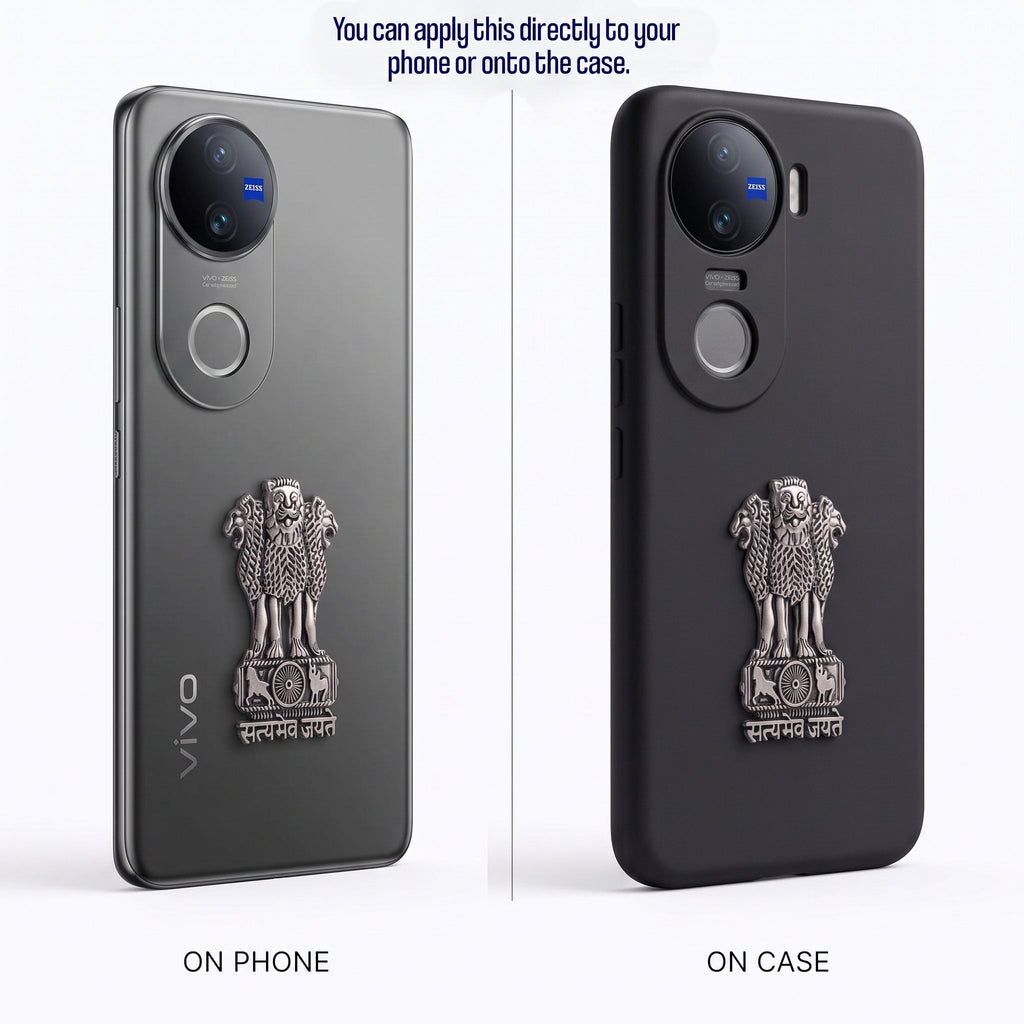 Vivo V50 5G Compatible Satyamev Jayate 3D Metal Emblem Sticker